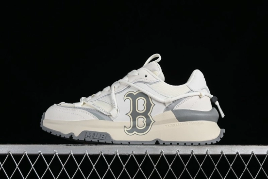 New York Yankees Chunky Runner Basic Lace-Up Lightweight Casual Sneakers - 3ASHCRR3N43WHS
