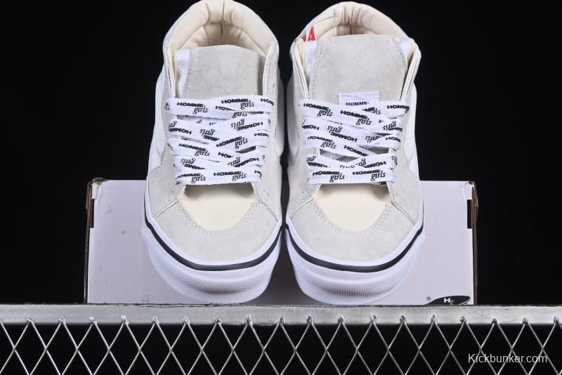 Vans HommeGirls x Sk8-Mid Fashion Casual Mid-Top Suede Skate Shoes with Bold Side Stripes - VN000NBN2VZ