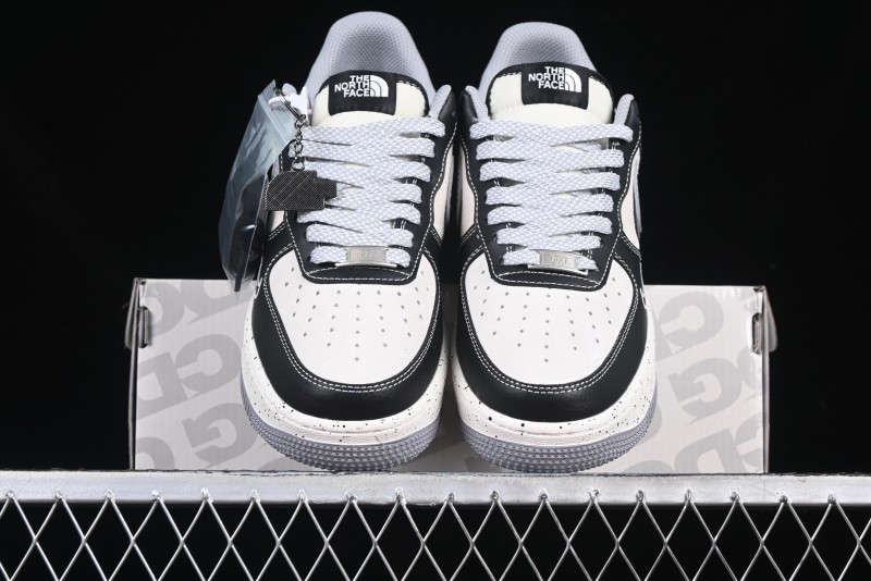 Nike Air Force 1 '07 Low The North Face Collaboration Black Grey Double Swoosh Casual Sneakers - DM6688-020