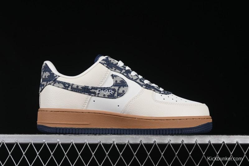 Nike Air Force 1 '07 Low Dior Collaboration Grey Knit Casual Sneakers - KK1988-052