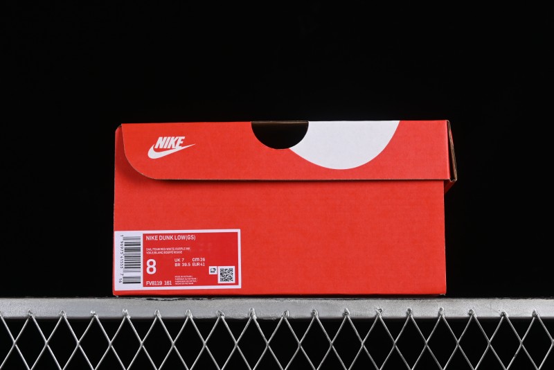Nike Dunk Low SB Skateboarding Shoes in White Blue Red Colorway - FV8119-161