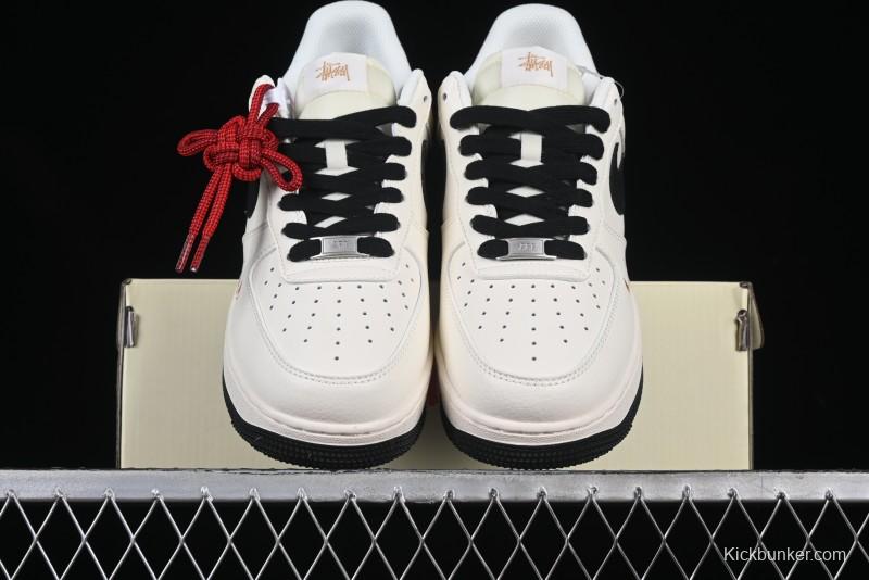 Nike Air Force 1 '07 Low Stussy Collaboration Rose Gold Embroidery Low-Top Casual Sneakers - XZ6188-720
