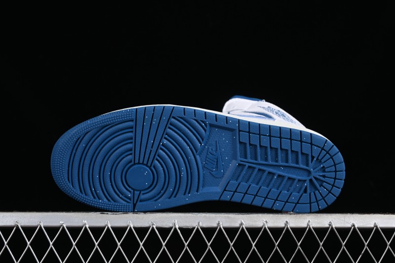 Nike Air Jordan 1 Mid Industrial Blue Basketball Shoes with Air Cushion - FN5215-141