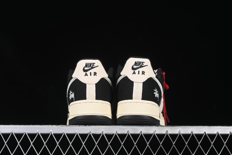 Nike Air Force 1 '07 Low Stussy Collaboration Beige Black Low-Top Casual Sneakers - XZ6188-762