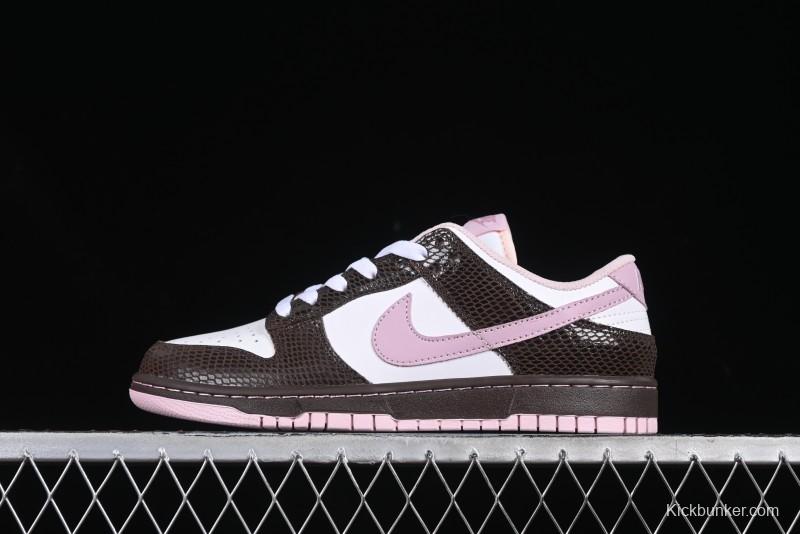 Nike Dunk Low Retro Sneakers in Grey Purple Snakeskin Leather - HV6932-299