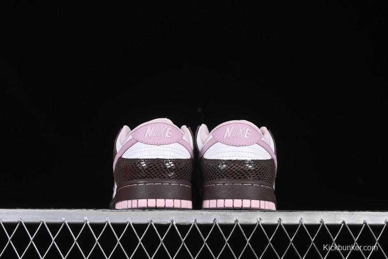 Nike Dunk Low Retro Sneakers in Grey Purple Snakeskin Leather - HV6932-299
