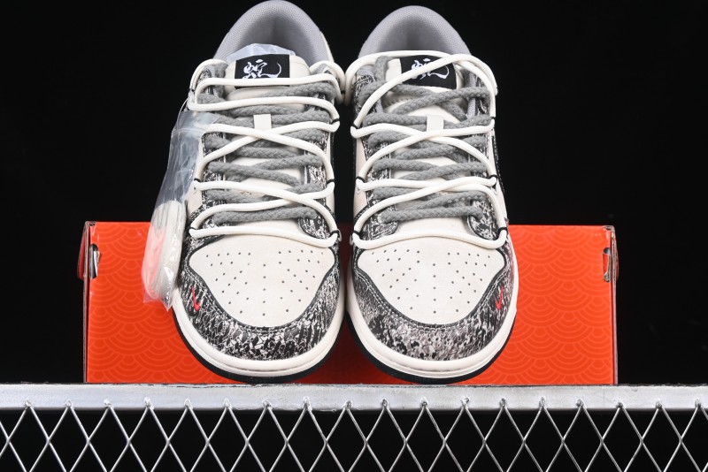 Nike SB Dunk Low Year of the Snake Series Strap Black Swoosh Custom High-End Low-Top Casual Skate Shoes - YX5066-273
