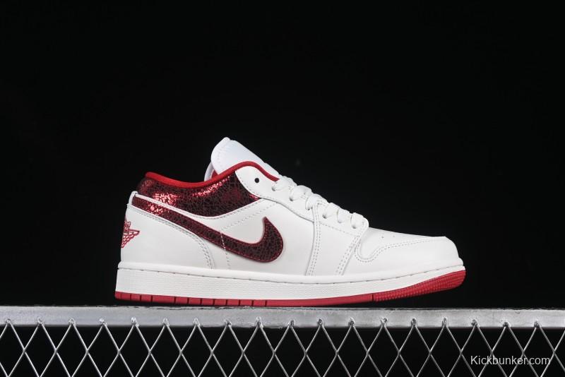 Nike Air Jordan 1 Low AJ1 White Red Casual Sneakers - HJ9338-106