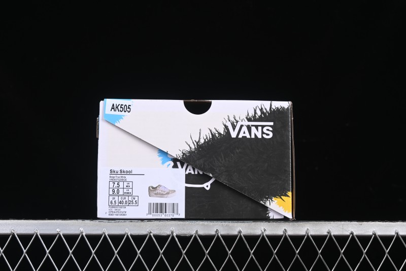 Vans Knu Skool Pearl White Grey Low Top Casual Skate Shoes - VN0007QDBGE
