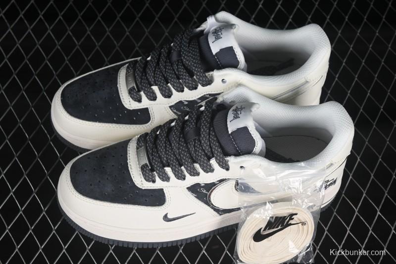 Nike Air Force 1 '07 Low Stussy Collaboration Beige Grey Casual Sneakers - XZ6188-726