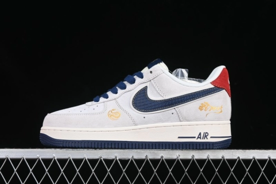 Nike Air Force 1 '07 Low Year of the Snake Limited Edition Grey Blue Red Pig Leather Low-Top Casual Sneakers - XZ2025-666