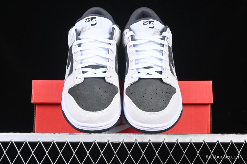 Nike Dunk Low 85 Double Swoosh Series White Grey Panda SB Low Top Casual Skate Shoes - HV1800-101