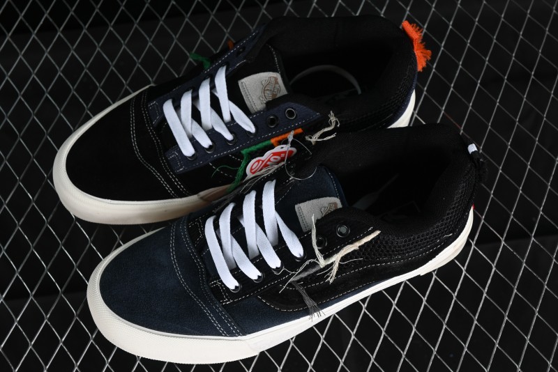 Vans Knu Skool Dragon Whisker Black Blue Slip-Resistant Cushioned Casual Low-Top Sneakers - VN0AUAK335