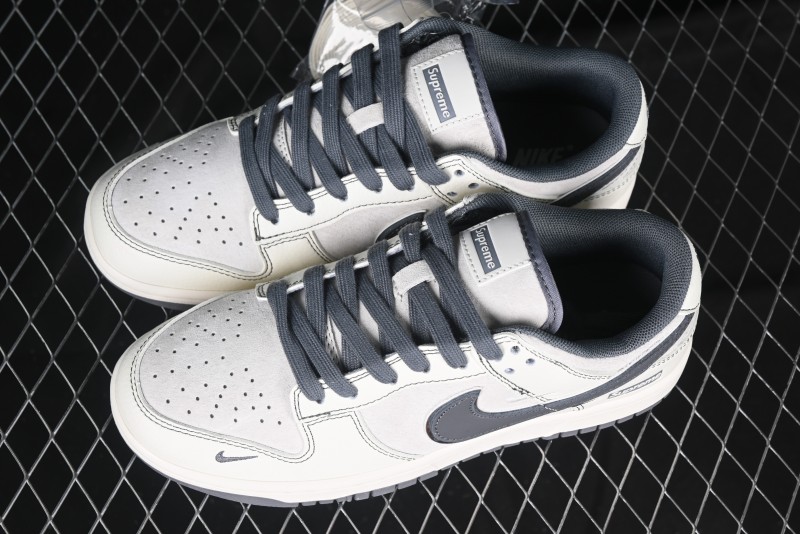 Nike SB Dunk Low Supreme Anniversary Customized Casual Skate Shoes with Double Mini Swoosh - XX3168-303
