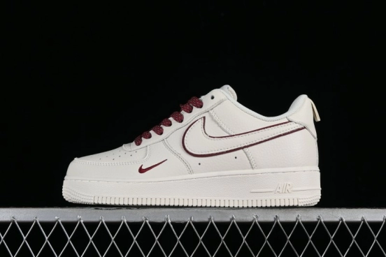 Nike Air Force 1 '07 Low Classic Burgundy Mini Swoosh Starry Sky Low-Top Casual Sneakers - MJ0319-025