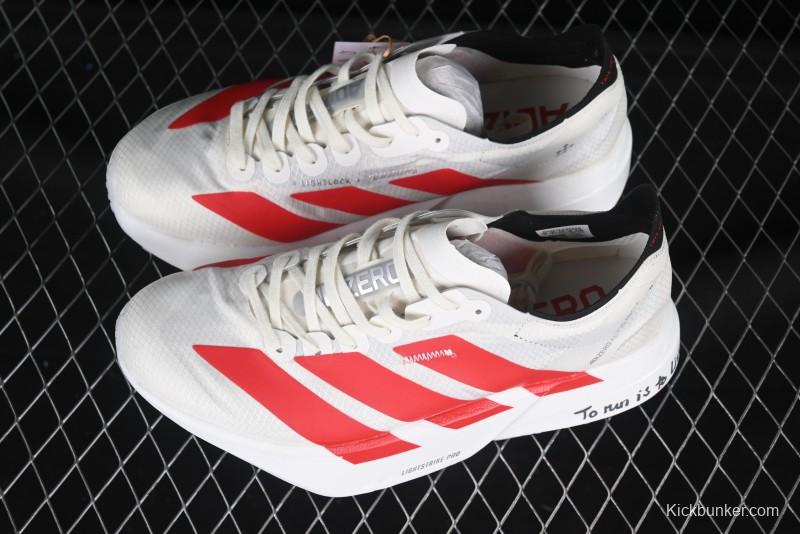 Adidas Lightstrike Pro Running Shoes - White/Red with Inspirational Design