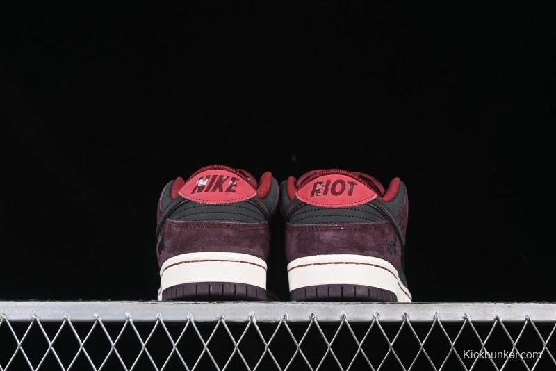 Nike SB Dunk Low "Dark Burgundy & Black" - Premium Suede Skate Shoes