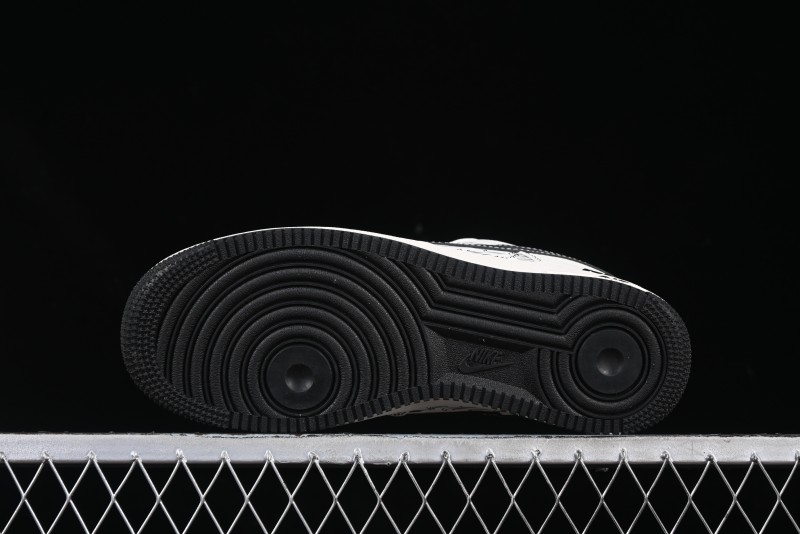 Nike Air Force 1 '07 Low Custom Casual Sneakers with Multiple Swoosh Design - HH7518-068