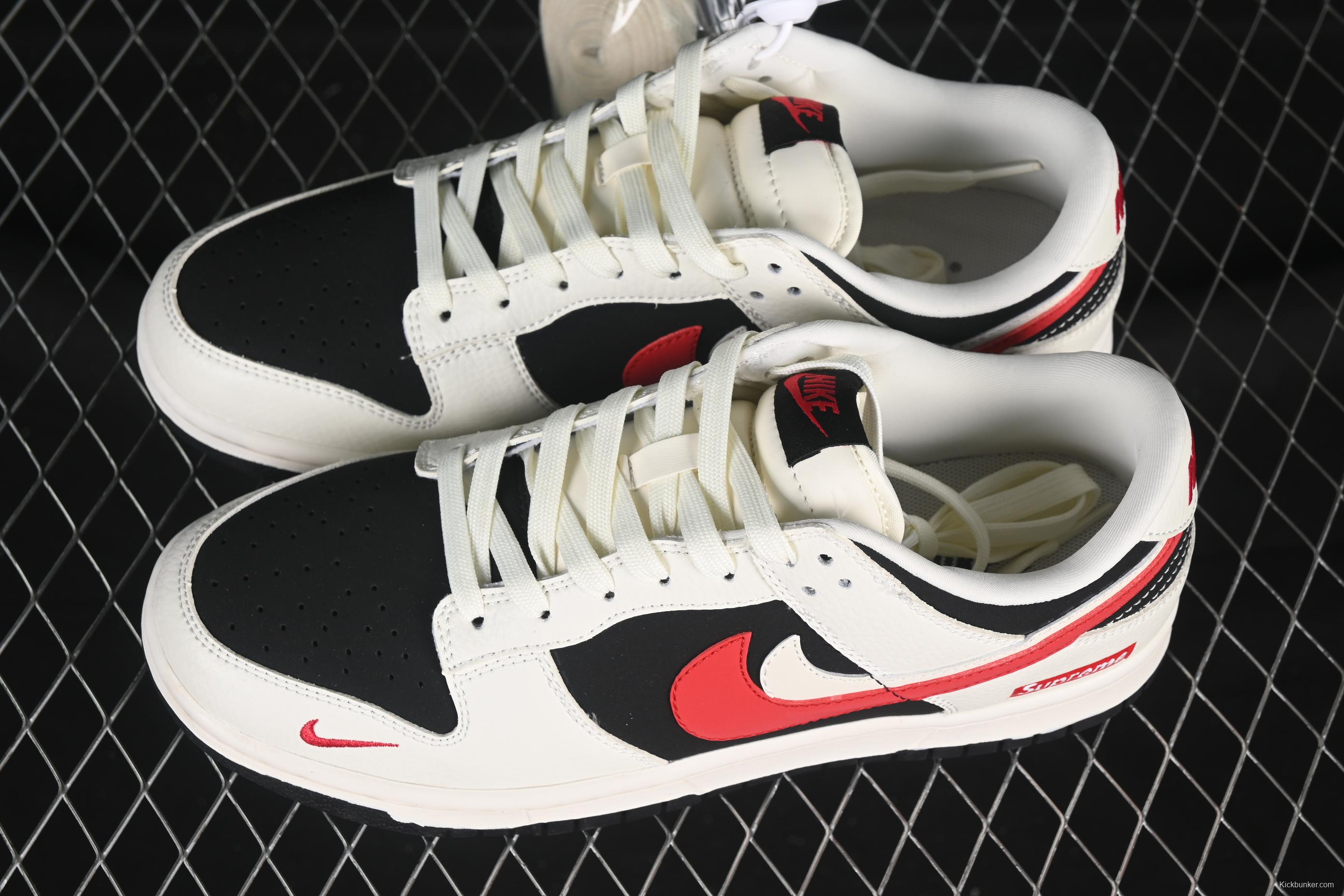 Nike SB Dunk Low Sup Series Red White Double Swoosh Anniversary Custom Low-Top Casual Skate Shoes - CS1688-102