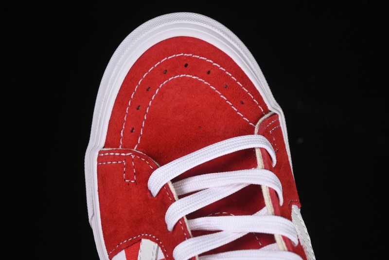 Vans Sk8-Low White Red Checkerboard Slip-Resistant Casual Skate Shoes - VN0A4UUK4W9