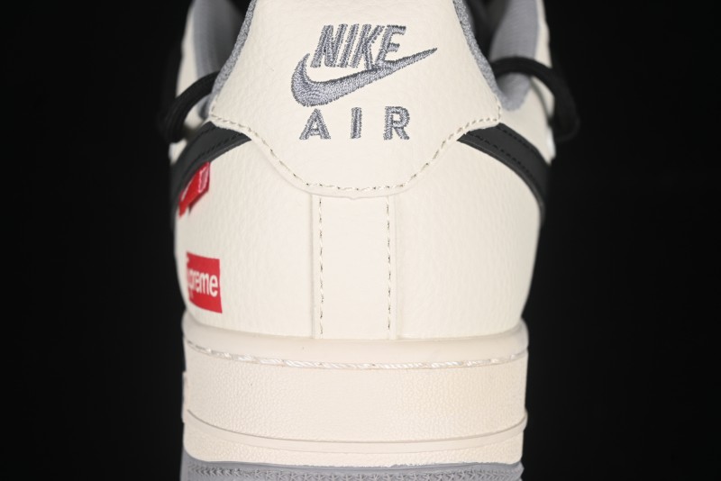 Nike Air Force 1 '07 Low Supreme Collaboration Dual-Tone Grey Black Drawstring Casual Sneakers - DM6868-069