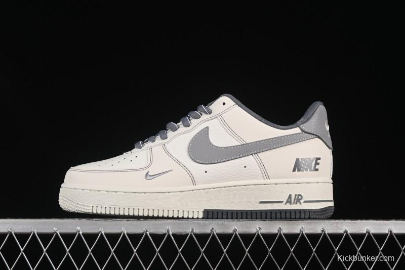 Nike Air Force 1 '07 Low Casual Sneakers in Cream Grey with Full-Length Air Cushion - SC9207-534