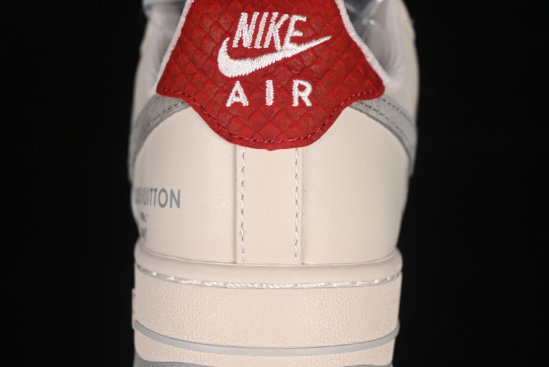 Nike Air Force 1 '07 Low LV Collaboration Beige Grey Snake Swoosh Casual Sneakers - XX3168-130