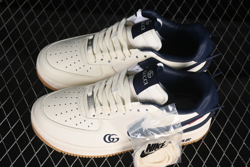 Nike Air Force 1 '07 Low Gucci Collaboration Large Swoosh Gum Sole Casual Sneakers - XS3464-576