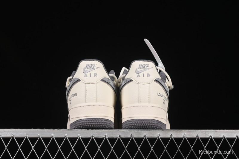 Nike Air Force 1 '07 Low LV Collaboration Grey Swoosh Drawstring Casual Sneakers - DM6868-067