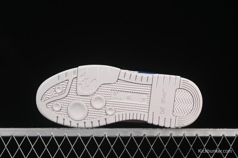 Off-White Out Of Office Low-Top Fashion Sneakers White Blue Star - AJD4