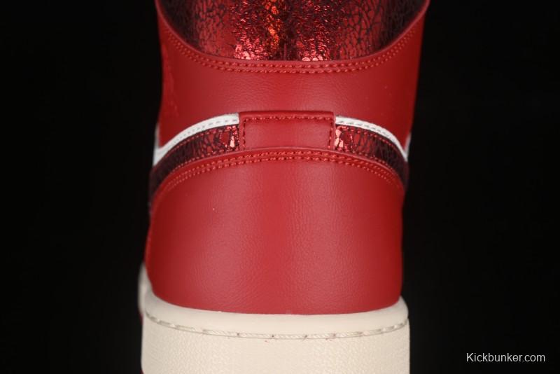 Nike Air Jordan 1 Mid AJ1 China Red Mid-Top Casual Sneakers - HJ9337-106