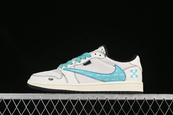 Nike Air Jordan 1 Low AJ1 OFF-White Collaboration - Light Grey Low-Top Retro Lifestyle Sneakers - XZ5749-005