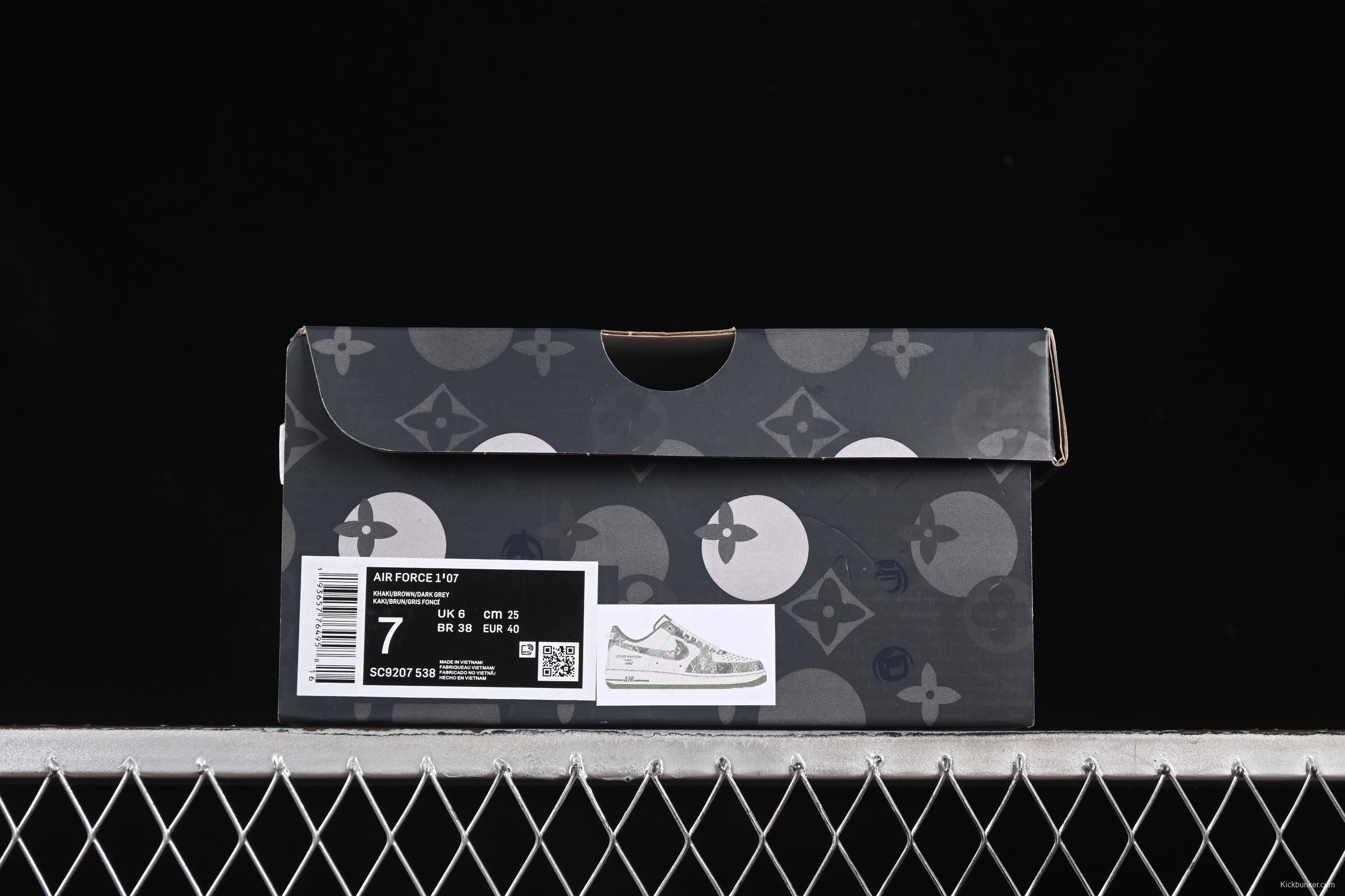 Nike Air Force 1 '07 Low LV Collaboration Green Denim Casual Sneakers - SC9207-538