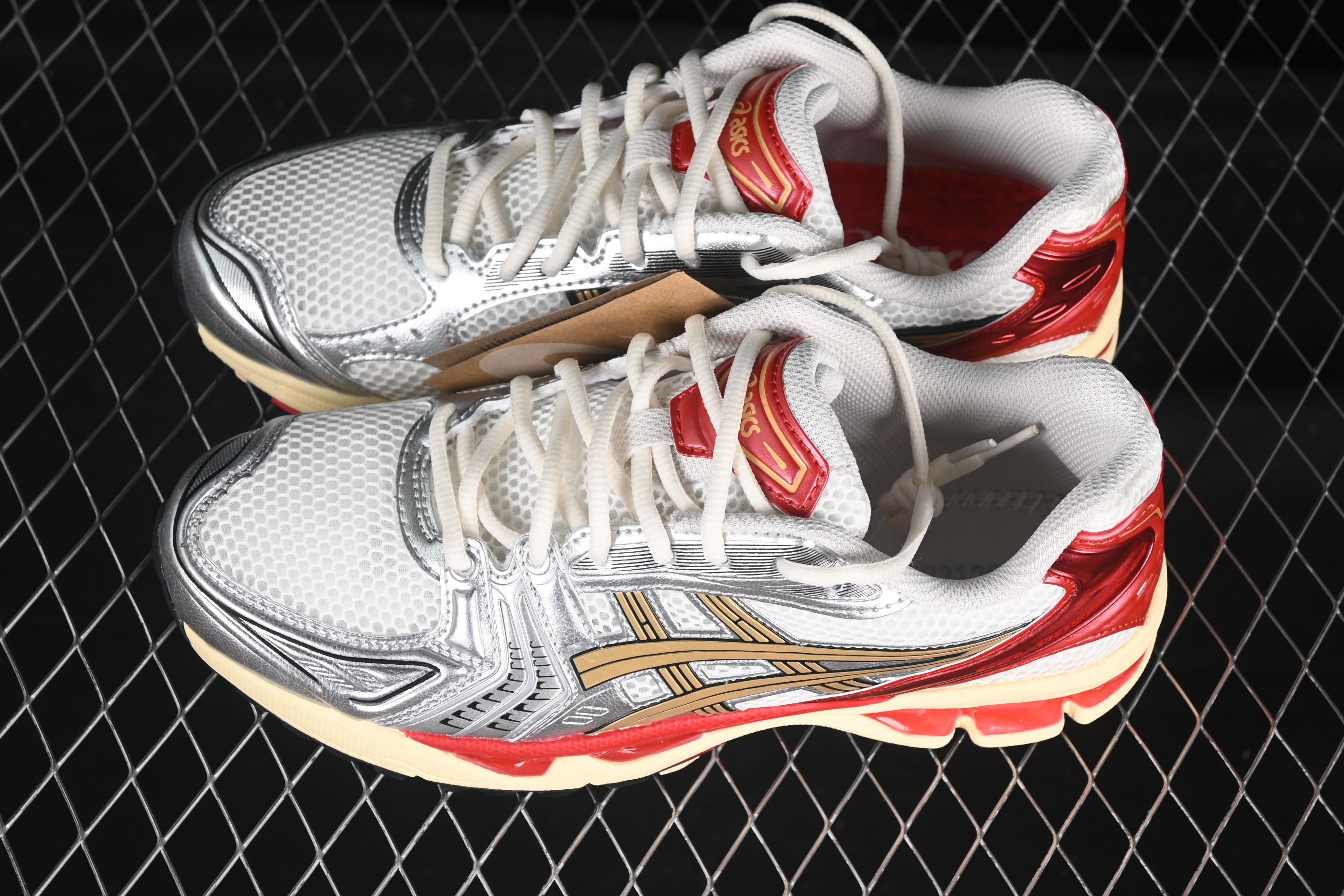 Asics Gel-Kayano 14 Running Shoes with Engineered Elastic Double-Layer Recycled Knit Upper and 3D Visible GEL Cushioning - 1203A692-100