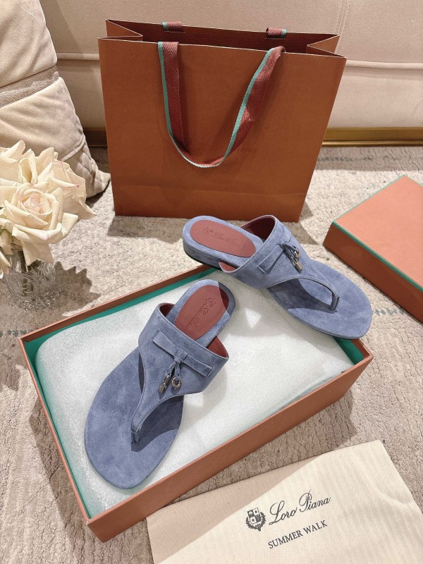 2025 Women LP Blue Suede Slippers LY00350