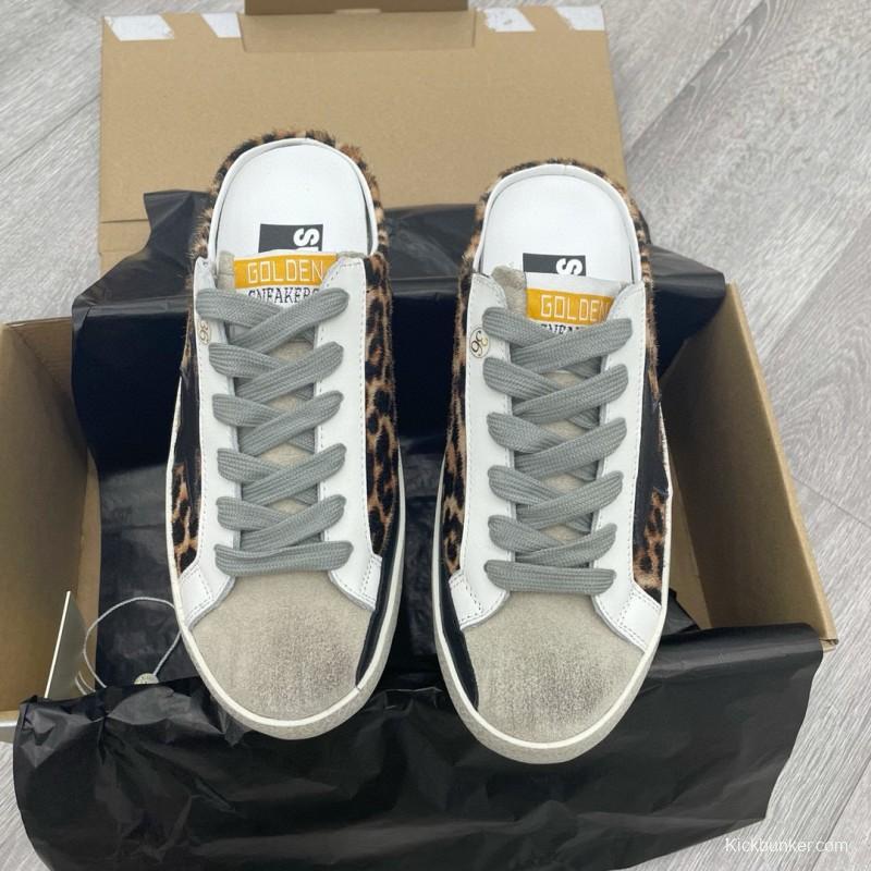 2025 GGDB White Black Leopard Print Suede Leather Slip-On Sneakers