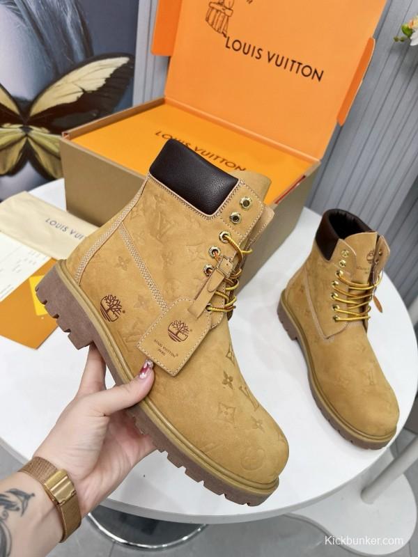 2024 Unisex Louis Vuitton Brown Nubuck Leather Ankle Boots Monogram MJ00450