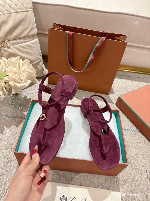 2025 Women LP Purple Suede Sandals