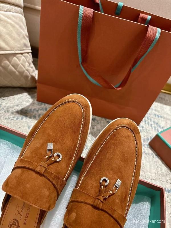 2025 Women LP Brown Suede Slippers LY00260