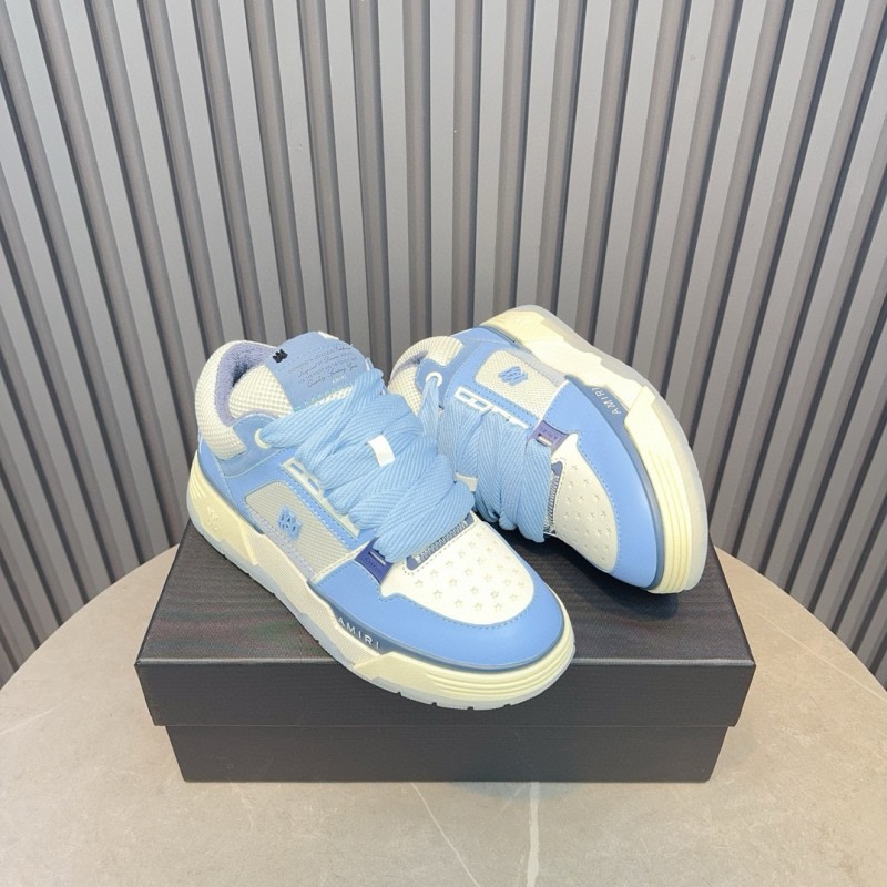 2024 Unisex Amiri Blue White Mesh Leather Sneakers MJ00360