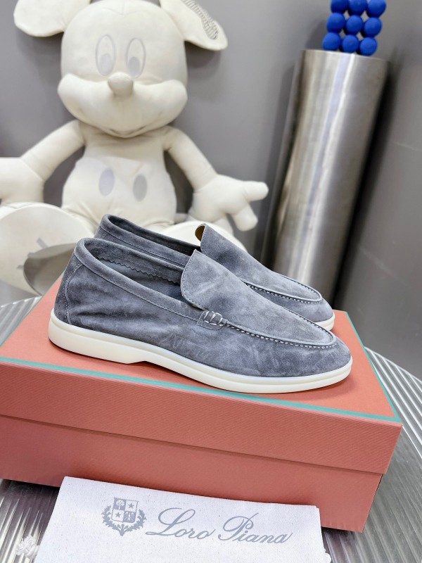 2025 Men LP Gray Suede Loafers LY00260