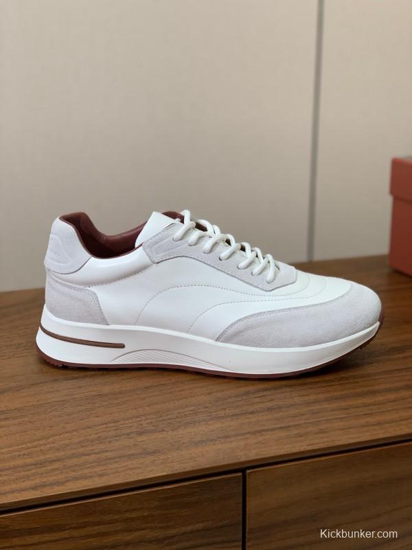 2025 Women Le Parmentier White Suede Leather Casual Sneakers LY