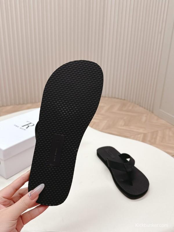 2025 The Row Black Rubber Slippers