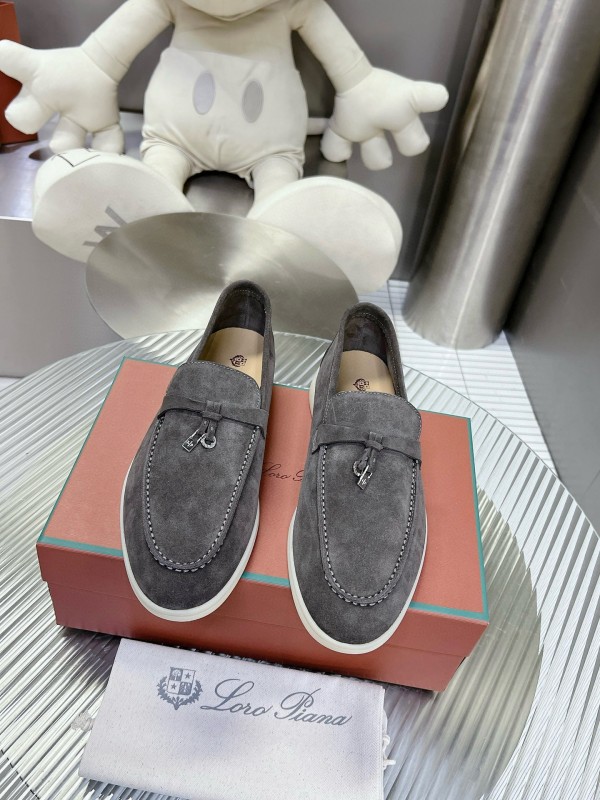 2024 Unisex Le Parmentier Gray Suede Loafers MJ00270