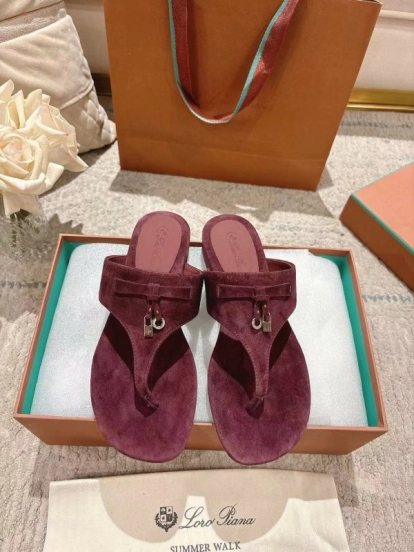2025 Slippers LP Wine Suede Slippers LY00250