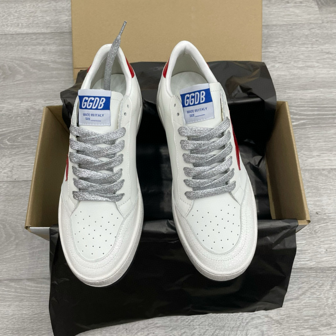 2024 Unisex GGDB White Red Leather Sneakers MJ00260