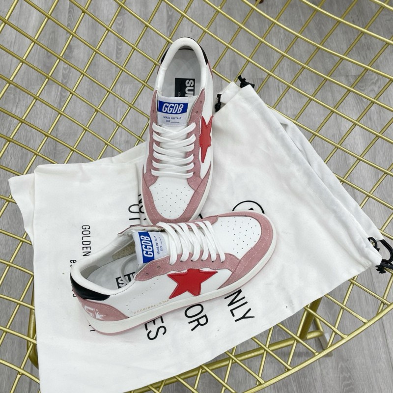 2024 Unisex GGDB White Pink Red Leather Suede Sneakers MJ00260