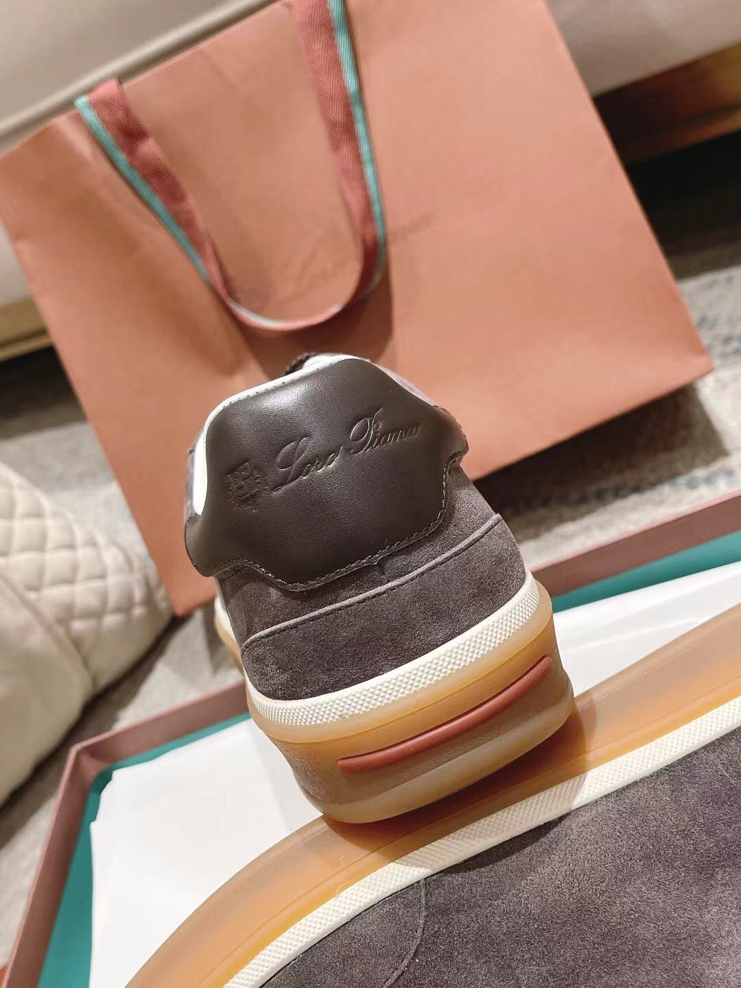 2025 Unisex Le Parmentier Grey Suede Leather Sneakers Top Version LY00320(F)/LY00330(M)