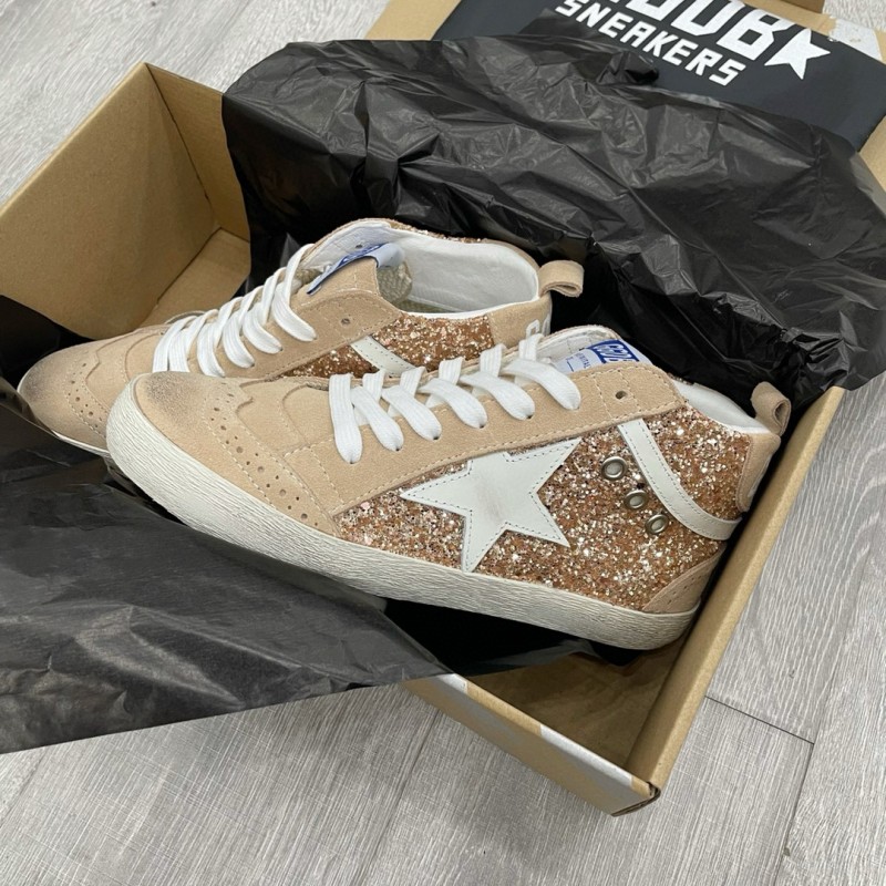 2024 Unisex GGDB Beige White Leather Suede High Top Sneakers MJ00300