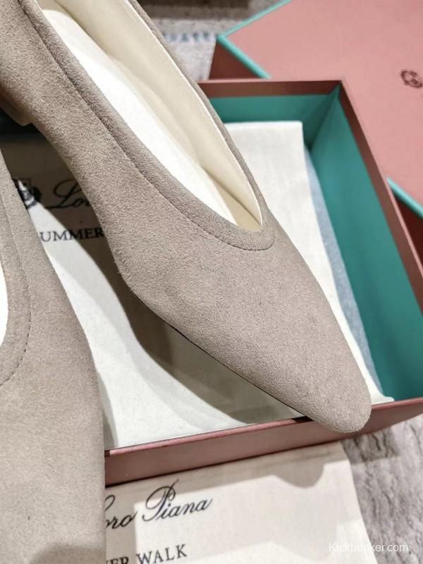 2025 Women LP Beige Suede Ballet Flats LY00320
